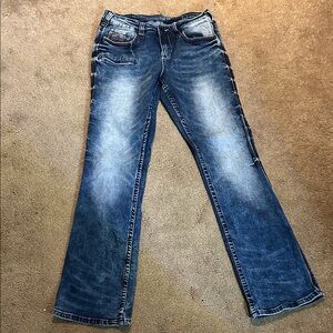 Cowgirl Tuff Dark Blue Boot Cut Jeans